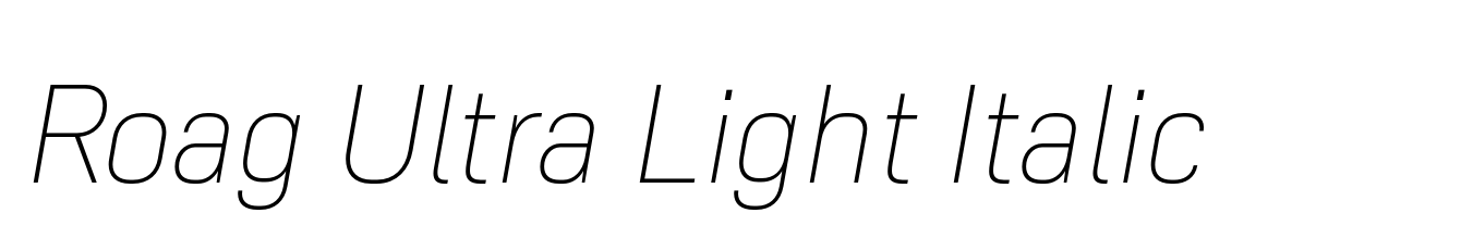 Roag Ultra Light Italic